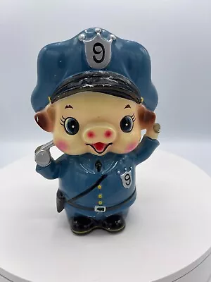 Rare Vintage Ceramic UCAGCO Japan Police Pig Bank 7  • $30