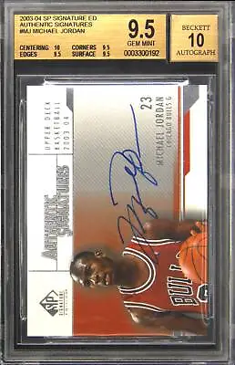 2003-04 #MJ Michael Jordan Autograph Autograde 10 BGS BAS 9.5 • $12495