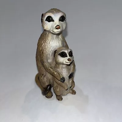 2006 Meerkat With Baby Safari Ltd Incredible Creatures 4” Hard Rubber Figure • $10.99