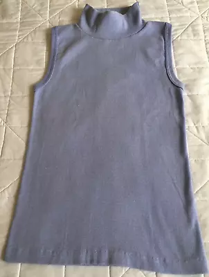 Vintage 80's “BREEZE” Women’s Mock Turtleneck Sleeveless T Light Blue S • $17.59