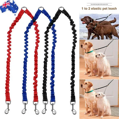 $12.86 • Buy NEW Double Dog Coupler Twin Lead 2 Way For Two Pet Walking Leash Safety Chain AU
