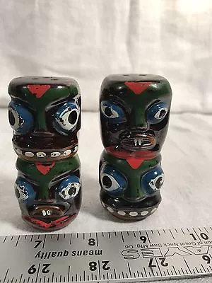 Salt & Pepper Shaker S&P Tiki Victoria Ceramics Totem Vintage • $7.99