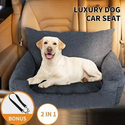 Skylos Pet Car Booster Seat Dog Protector Portable Bed Removable Dark Grey L • £33.11