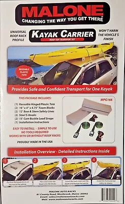 NEW- Malone Kayak Carrier Roof Top Transport Kit MPG166- Universal Rack Profile • $39.99