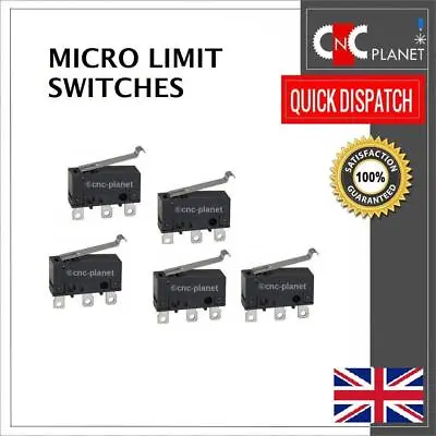  Micro Limit Switch Lever Type 250V 5A N/O N/C For V-Slot CNC Router 3D Printer • £1.99