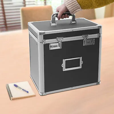 Portable File Box Office Home Security File Documents Storage Case Lockable US • $39