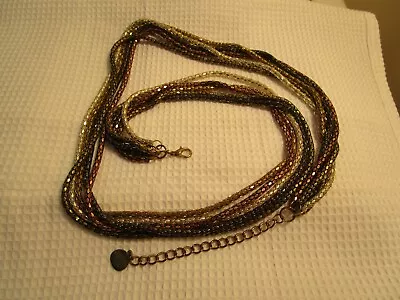 5 Strand 5 Color Metal Mesh Tube Necklace/belt 36   Long APL20-119 • $18