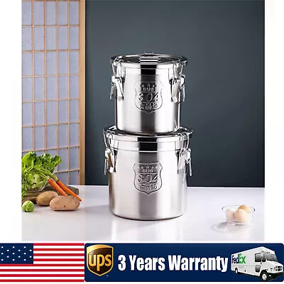 Stainless Steel Airtight Cereal Container Kitchen Rice Milk Grain Storage Bucket • $42.75