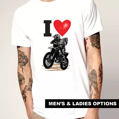 Cool T-Shirts Skull Motocross I LOVE DIRT BIKE RIDING T-Shirt MX Racing Gift  • $48.95