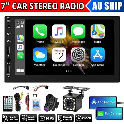 Double Din Car Stereo Bluetooth Head Unit For Apple Android CarPlay Touch Radio • $75.95