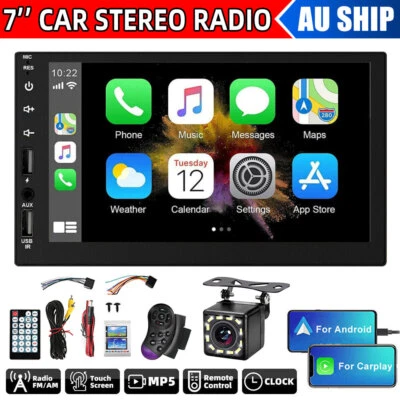 Double Din Car Stereo Bluetooth Head Unit For Apple Android CarPlay Touch Radio • $75.95