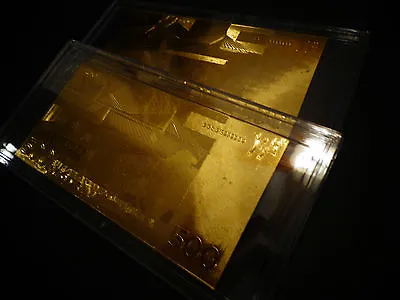 $14.90 • Buy 24 Karat GOLD *500 EURO *European Union MONEY 2002 *COMES IN ACRYLIC GIFT HOLDER