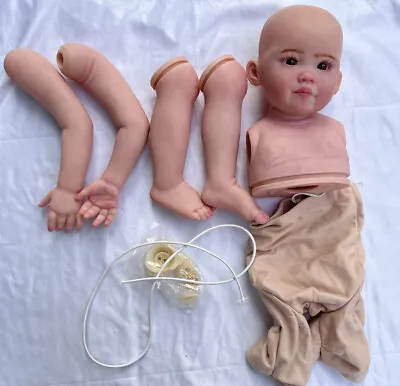 32inch Reborn Baby Doll DIY Part With Connectors Cloth Body Lifelike Painted Kit • £125.50