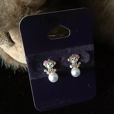 NWT Claire's Sterling Silver Monkey Pearl Stud Earrings • $14.95