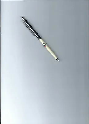 Vintage Paper Mate Profile Slim Grip White & Chrome Two Heart Ballpoint Pen-Logo • $10.95