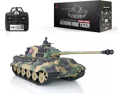 2.4Ghz 1/16 German King Tiger Henschel Turret RC Battle Tank W/Smoke & Sound RTR • $199.99