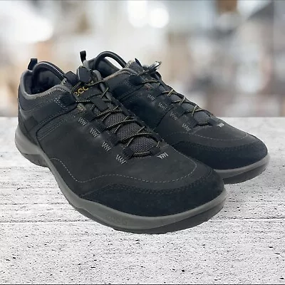 Ecco BlackShoes Mens Sz 8.5US Espinho GTX Goretex Yak Leather Hiking Waterproof • $49.97