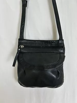 Osgoode Marley Feel The Difference Black Embossed Leather Crossbody Handbag • $29.90