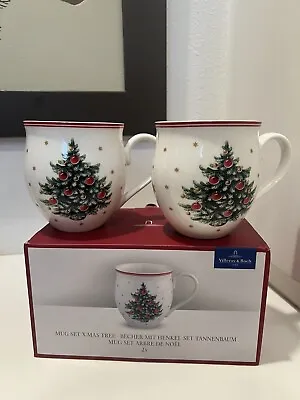 Villeroy And Boch Christmas Tree Mugs Toys Delight Set Of Two Holiday • $50.50