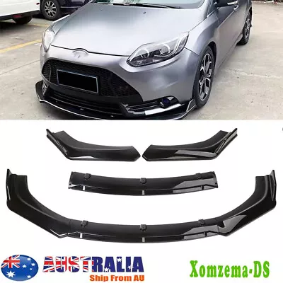 Front Bumper Lip Body Splitter Spoiler Chin Glossy Black For Ford Focus RS ST • $57.95