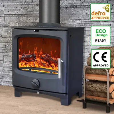 5KW Defra Approved Steel Multifuel Wood Log Burner WoodBurning Stove Fireplace • £499.99