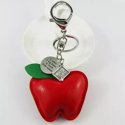 It Takes A Big Heart Apple For The Teacher Charm Keychain Keyring Bag Tag 140mm • $9.95