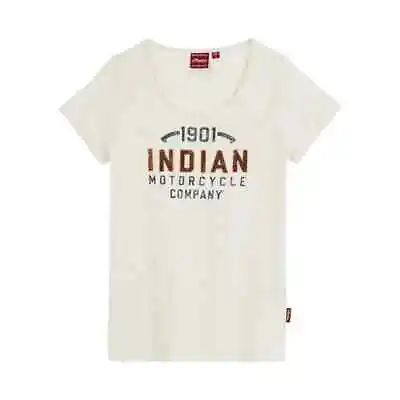 Genuine Indian Motorcycle Women's 1901 IMC Glitter T-Shirt Gray 2833288- • $42.38