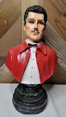 Jesus Malverde Bust Figurine Color Red Size 12.5  Handmade / Estatua Roja  • $50