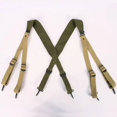 Replica US M1936 Suspenders In Transitional Green And Tan AL033 • $39.77