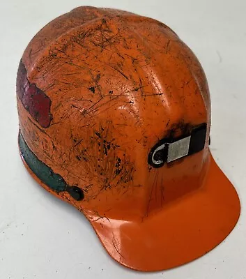 Vintage MSA Comfo Cap Coal Miner Mining Helmet Hat Orange • $99.99