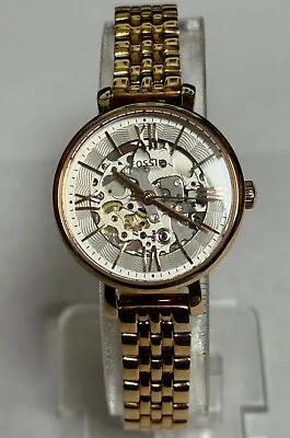 FOSSIL ME3072 Jacqueline Small Skeleton Dial Rose Gold-tone Ladies Watch • $75