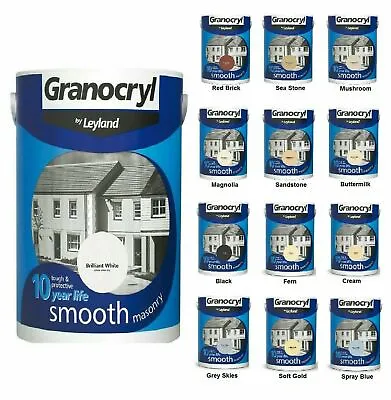 Granocryl Smooth Exterior Masonry Paint For Stone Brick 5L All Colours  • £24.99