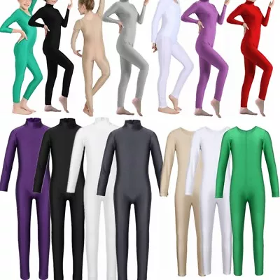 £11.12 • Buy Kids Girls Long Sleeves Gymnastics Leotard Ballet Dance Dress Jumpsuit Catsuit