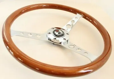 Steering Wheel Fits For VW Wolfsburg Vintage Wood Chrome  No Hub Adapter • $196.04