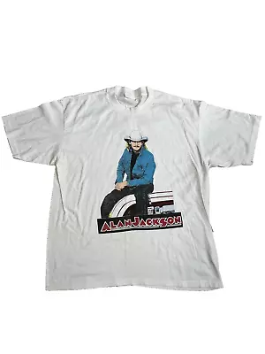 Vintage Alan Jackson T Shirt Size XL Made In USA 50% Cotton 50% Polyester • $0.99