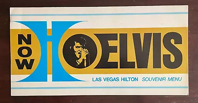1973 Now ELVIS PRESLEY Las Vegas HILTON HOTEL Souvenir CONCERT MENU • $85