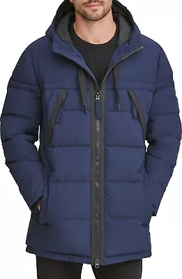 Marc New York By Andrew Marc Men's F18 Holden Parka Hooded Ink Blue XL • $199.95