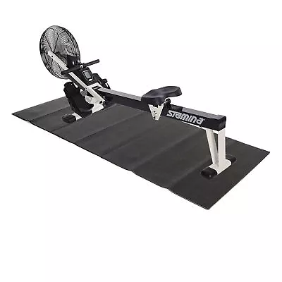 Stamina Cardio Foldable Air Rower Rowing Machine Black/White + Equipment Mat • $312.98