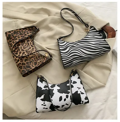 Animals Print Women Handbag PU Leather Simple Underarm Shoulder Bags Tote • £10.78