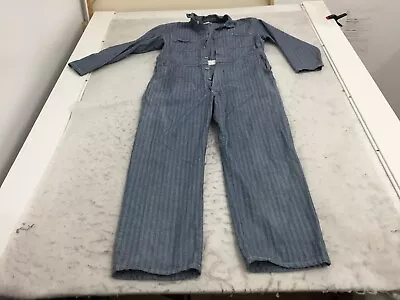 Unbranded RN 26118 407 0801 Coveralls Mens 44 Blue Striped Button Front Pockets • $24.99