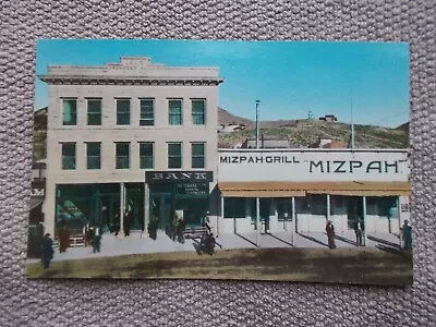 Tonopah Nevada Postcard 1905- TONOPAH Mizpah GRILL & Bank-repro-MIZPAH HOTEL NOW • $9.99