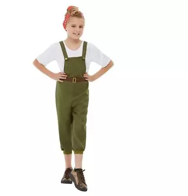 Child WW2 Little Land Girl War Army Military  Fancy Dress Party Costume • £16.59