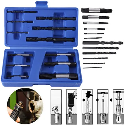 12PCS/Set Damaged Broken Screw Extractor Stud Puller Bolt Remover Easy Out Set • £11.78