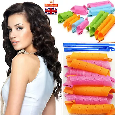 £11.99 • Buy 18/40 Magic Curlers Short Long Hair Spiral Curl Formers Leverage Rollers+Hook UK