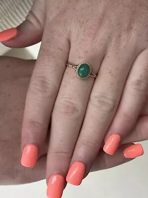 9ct Gold Vintage Green Turquoise Ring. • $51.03