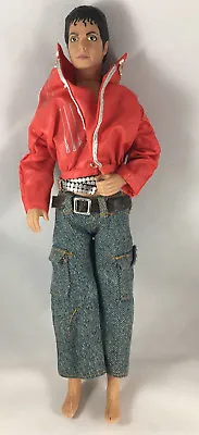 Michael Jackson Doll Vintage Red Jacket Blue Jeans Barbie Size Jointed Asis HELP • $46.39