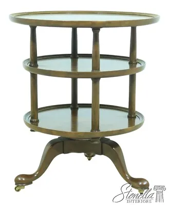 52772EC: BAKER Round English Style Walnut Tiered Table • $565