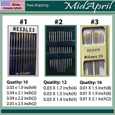 $2.89 • Buy Assorted Hand Sewing Needles Set  