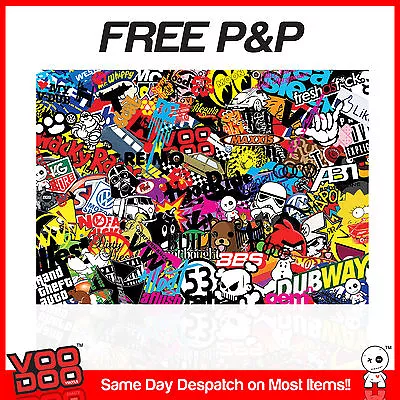 VW STICKER BOMB SHEET @ 1m X 2m   STICKERS/ VW / DRIFT / JDM/ EURO (FULL COLOUR) • $59.67