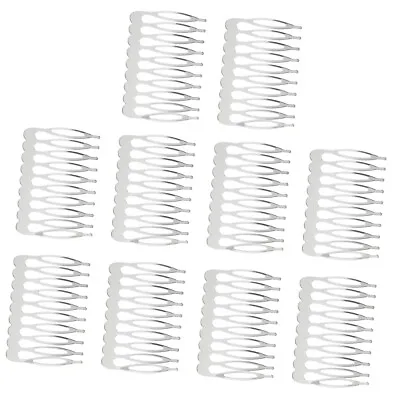 10pcs Blank Hair Clips Side Combs Pin Barrette Metal Hair Craft DIY Findings • £4.82